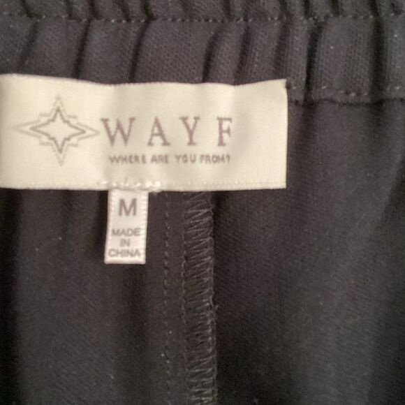 WAYF SIZE MEDIUM BLACK HIGH RISE WIDE LEG CARGO TROUSERS - Picture 8 of 9